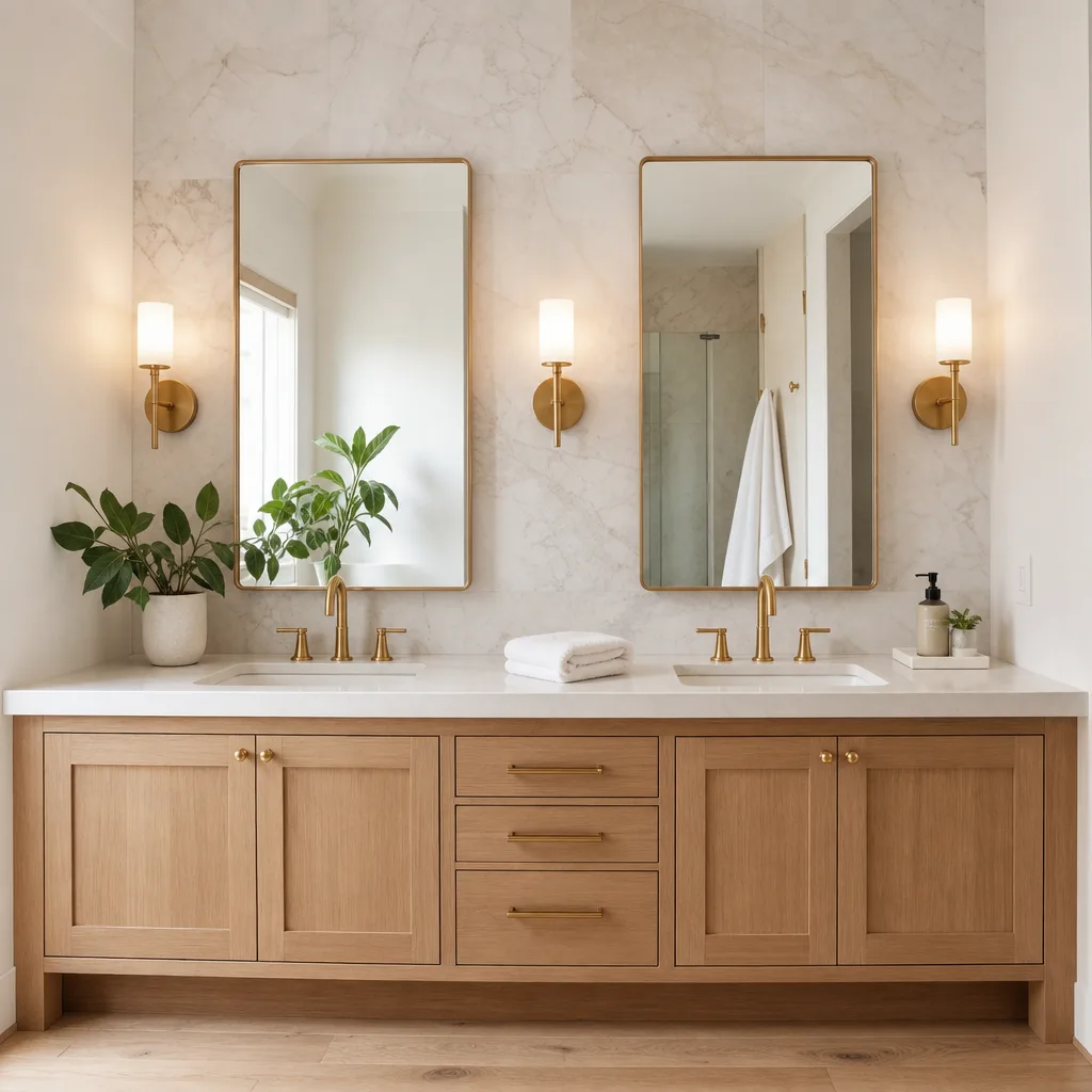 Bathroom remodel with new vanity by QWR in Newnan, GA